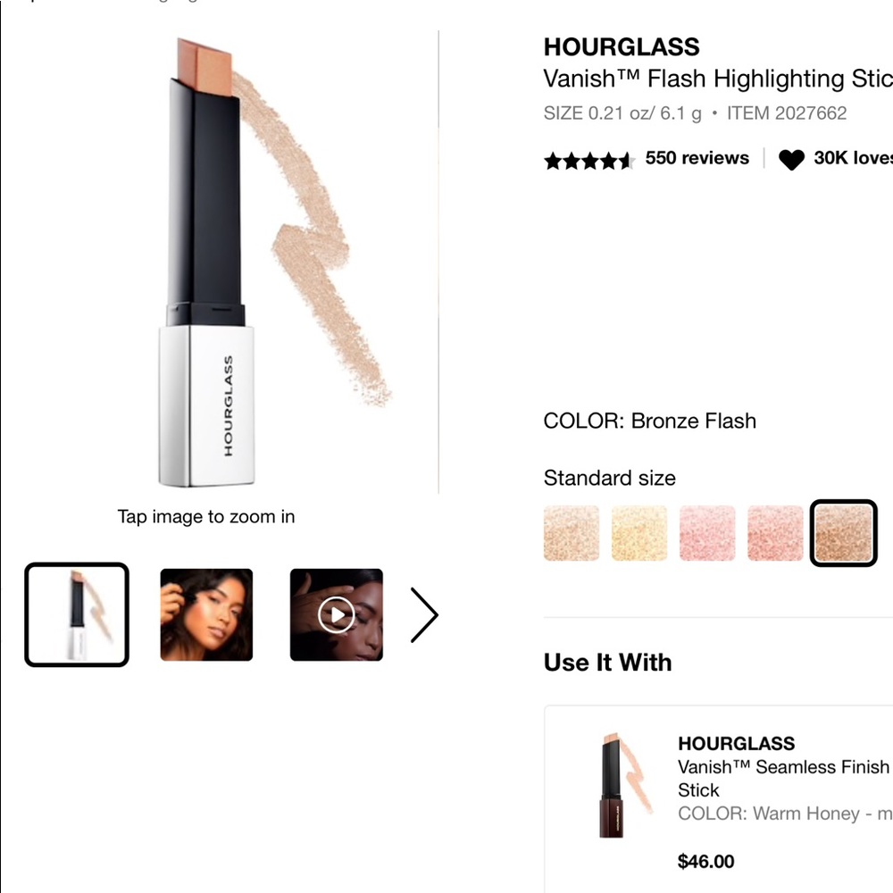 Hourglass vanish flash highlighting stick inBronze